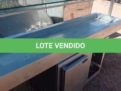 LOTE 421 - 01 BALCÃO E 01 ILHA EM INOX INCOMPLETOS. (NO ESTADO, LEILÃO NÃO TEM GARANTIA E NEM DEVOLUÇÃO, SUJEITO A POSSÍVEIS AVARIAS VISÍVEIS/OCULTAS E/OU AUSÊNCIA DE COMPONENTES).