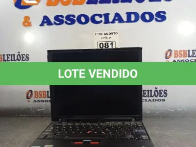 LOTE 081 - 01 NOTEBOOK MARCA IBM X40. (NO ESTADO, LEILÃO NÃO TEM GARANTIA E NEM DEVOLUÇÃO, SUJEITO A POSSÍVEIS AVARIAS VISÍVEIS/OCULTAS E/OU AUSÊNCIA DE COMPONENTES).