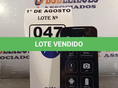 LOTE 047 - 01 APARELHO DE TELEFONE MOTO XT 1092 2ª GERAÇÃO BLACK. (NO ESTADO, LEILÃO NÃO TEM GARANTIA E NEM DEVOLUÇÃO, SUJEITO A POSSÍVEIS AVARIAS VISÍVEIS/OCULTAS E/OU AUSÊNCIA DE COMPONENTES).