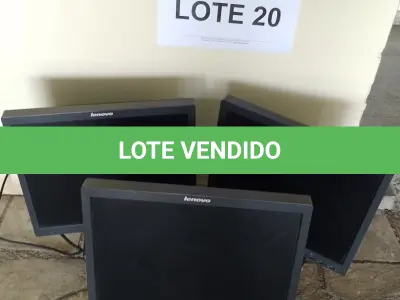 LOTE 020 - 3 MONITORES DE VÍDEO  (UNIDADE: A-002 - SÃO PAULO/SP (PARQUE NOVO MUNDO)
LOCAL DE RETIRADA: RUA TUIUTI, Nº 09 - CONJUNTO PROMORAR - VILA MARIA III -            SÃO PAULO/SP - CEP: 02.168-105)