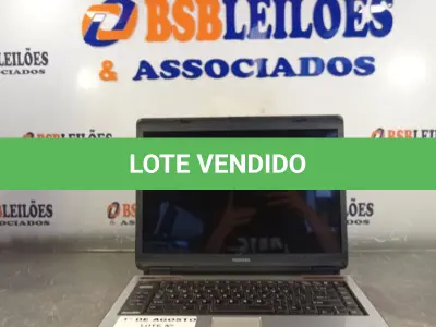 LOTE 007 - 01 NOTEBOOK MARCA TOSHIBA. (NO ESTADO, LEILÃO NÃO TEM GARANTIA E NEM DEVOLUÇÃO, SUJEITO A POSSÍVEIS AVARIAS VISÍVEIS/OCULTAS E/OU AUSÊNCIA DE COMPONENTES).