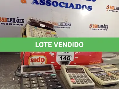 LOTE 146 - 01 LOTE COM VÁRIAS BOBINAS DE PAPEL E CALCULADORAS MARCAS E MODELOS DIVERSOS. (NO ESTADO, LEILÃO NÃO TEM GARANTIA E NEM DEVOLUÇÃO, SUJEITO A POSSÍVEIS AVARIAS VISÍVEIS/OCULTAS E/OU AUSÊNCIA DE COMPONENTES).