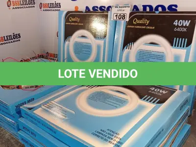 LOTE 108 - 10 LÂMPADAS FLUORESCENTE CIRCULAR 6.400K 40W E 10 REATORES 1X40W BIVOLT. (NO ESTADO, LEILÃO NÃO TEM GARANTIA E NEM DEVOLUÇÃO, SUJEITO A POSSÍVEIS AVARIAS VISÍVEIS/OCULTAS E/OU AUSÊNCIA DE COMPONENTES).