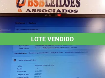LOTE 052 - 01 NOTEBOOK MARCA LENOVO MODELO IDEAPAD 14” POL, PROCESSADOR INTEL PENTIUM SILVER N5030 CPU 1.10GHZ, 4GB DE RAM E 120GB DE SSD.  (NO ESTADO, LEILÃO NÃO TEM GARANTIA E NEM DEVOLUÇÃO, SUJEITO A POSSÍVEIS AVARIAS VISÍVEIS/OCULTAS E/OU AUSÊNCIA DE COMPONENTES).