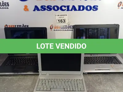 LOTE 163 - 03 NOTEBOOK’S MARCAS E MODELOS DIVERSOS PARA RETIRADA DE PEÇAS. (NO ESTADO, LEILÃO NÃO TEM GARANTIA E NEM DEVOLUÇÃO, SUJEITO A POSSÍVEIS AVARIAS VISÍVEIS/OCULTAS E/OU AUSÊNCIA DE COMPONENTES).