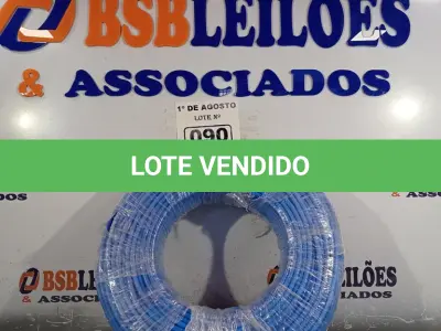 LOTE 090 - 01 ROLO DE CABO FLEXÍVEL 1X10MM NA COR AZUL. 100 METROS (NOVO)(NO ESTADO, LEILÃO NÃO TEM GARANTIA E NEM DEVOLUÇÃO, SUJEITO A POSSÍVEIS AVARIAS VISÍVEIS/OCULTAS E/OU AUSÊNCIA DE COMPONENTES).