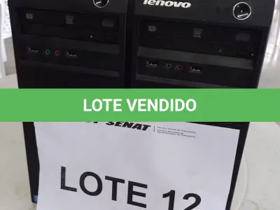 LOTE 012 - 2 MICROCOMPUTADORES  (UNIDADE: A-002 - SÃO PAULO/SP (PARQUE NOVO MUNDO)
LOCAL DE RETIRADA: RUA TUIUTI, Nº 09 - CONJUNTO PROMORAR - VILA MARIA III -            SÃO PAULO/SP - CEP: 02.168-105)