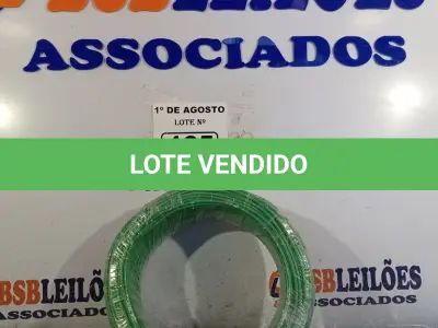 LOTE 105 - 01 ROLO DE CABO FLEXÍVEL 1X2,5MM NA COR VERDE. 100 METROS (NOVO)(NO ESTADO, LEILÃO NÃO TEM GARANTIA E NEM DEVOLUÇÃO, SUJEITO A POSSÍVEIS AVARIAS VISÍVEIS/OCULTAS E/OU AUSÊNCIA DE COMPONENTES).