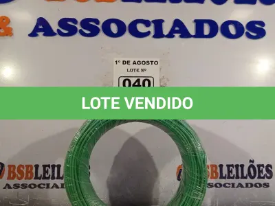 LOTE 040 - 01 ROLO DE CABO FLEXÍVEL 1X2,5MM NA COR VERDE. 100 METROS (NOVO)(NO ESTADO, LEILÃO NÃO TEM GARANTIA E NEM DEVOLUÇÃO, SUJEITO A POSSÍVEIS AVARIAS VISÍVEIS/OCULTAS E/OU AUSÊNCIA DE COMPONENTES).