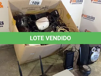 LOTE 109 - 01 LOTE COM VÁRIAS SWITCHES E CAIXINHAS DE SOM PARA PC MARCAS E MODELOS DIVERSOS. (NO ESTADO, LEILÃO NÃO TEM GARANTIA E NEM DEVOLUÇÃO, SUJEITO A POSSÍVEIS AVARIAS VISÍVEIS/OCULTAS E/OU AUSÊNCIA DE COMPONENTES).