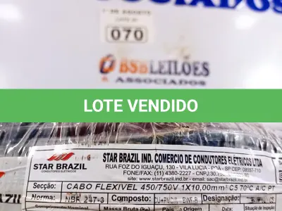 LOTE 070 - 01 ROLO DE CABO FLEXÍVEL 1X10MM NA COR PRETA.100 METROS (NOVO) (NO ESTADO, LEILÃO NÃO TEM GARANTIA E NEM DEVOLUÇÃO, SUJEITO A POSSÍVEIS AVARIAS VISÍVEIS/OCULTAS E/OU AUSÊNCIA DE COMPONENTES).