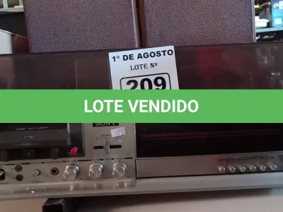 LOTE 209 - 01 APARELHO DE SOM STÉREO MÚSIC SYSTEM MODELO HP-279 MARCA SONY. (NO ESTADO, LEILÃO NÃO TEM GARANTIA E NEM DEVOLUÇÃO, SUJEITO A POSSÍVEIS AVARIAS VISÍVEIS/OCULTAS E/OU AUSÊNCIA DE COMPONENTES).