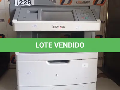 LOTE 229 - 01 IMPRESSORA MULTIFUNCIONAL MARCA LEXMARK MODELO X464. (NO ESTADO, LEILÃO NÃO TEM GARANTIA E NEM DEVOLUÇÃO, SUJEITO A POSSÍVEIS AVARIAS VISÍVEIS/OCULTAS E/OU AUSÊNCIA DE COMPONENTES).