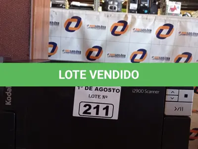 LOTE 211 - 01 SCANER KODAK I2900. (NO ESTADO, LEILÃO NÃO TEM GARANTIA E NEM DEVOLUÇÃO, SUJEITO A POSSÍVEIS AVARIAS VISÍVEIS/OCULTAS E/OU AUSÊNCIA DE COMPONENTES).