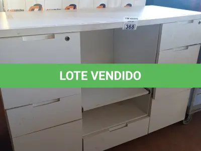 LOTE 368 - 01 BALCÃO EM MDF COM 06 GAVETAS. (NO ESTADO, LEILÃO NÃO TEM GARANTIA E NEM DEVOLUÇÃO, SUJEITO A POSSÍVEIS AVARIAS VISÍVEIS/OCULTAS E/OU AUSÊNCIA DE COMPONENTES).