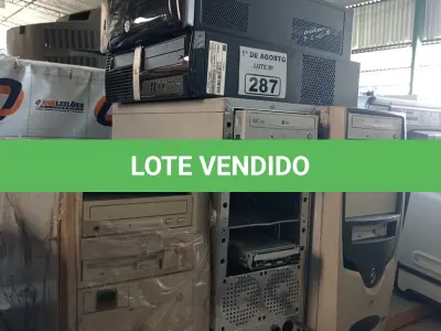 LOTE 287 - 05 CPU’S MARCAS E MODELOS DIVERSOS PARA RETIRADA DE PEÇAS. (NO ESTADO, LEILÃO NÃO TEM GARANTIA E NEM DEVOLUÇÃO, SUJEITO A POSSÍVEIS AVARIAS VISÍVEIS/OCULTAS E/OU AUSÊNCIA DE COMPONENTES).