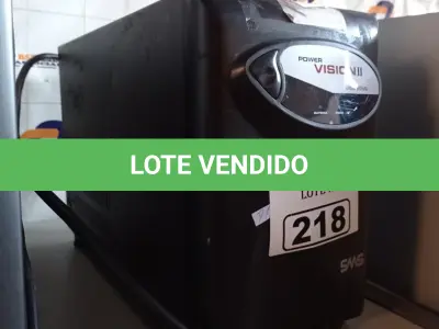 LOTE 218 - 01 NOBREAK MARCA SMS 3000VA. (NO ESTADO, LEILÃO NÃO TEM GARANTIA E NEM DEVOLUÇÃO, SUJEITO A POSSÍVEIS AVARIAS VISÍVEIS/OCULTAS E/OU AUSÊNCIA DE COMPONENTES).