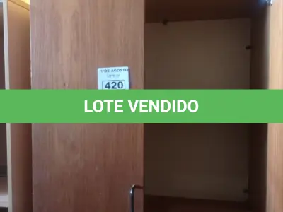 LOTE 420 - 01 ARMÁRIO EM MADEIRA COM 02 PORTAS E 03 PRATELEIRAS. (NO ESTADO, LEILÃO NÃO TEM GARANTIA E NEM DEVOLUÇÃO, SUJEITO A POSSÍVEIS AVARIAS VISÍVEIS/OCULTAS E/OU AUSÊNCIA DE COMPONENTES).