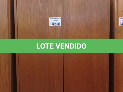 LOTE 430 - 01 ARMÁRIO EM MADEIRA COM 02 PORTAS E 03 PRATELEIRAS. (NO ESTADO, LEILÃO NÃO TEM GARANTIA E NEM DEVOLUÇÃO, SUJEITO A POSSÍVEIS AVARIAS VISÍVEIS/OCULTAS E/OU AUSÊNCIA DE COMPONENTES).