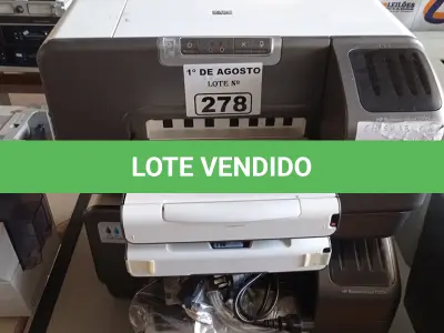 LOTE 278 - 02 IMPRESSORAS MARCAS HP MODELO INK JET 1200WN INCOMPLETAS. (NO ESTADO, LEILÃO NÃO TEM GARANTIA E NEM DEVOLUÇÃO, SUJEITO A POSSÍVEIS AVARIAS VISÍVEIS/OCULTAS E/OU AUSÊNCIA DE COMPONENTES).
