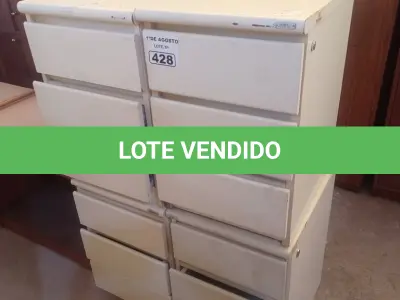 LOTE 428 - 04 GAVETEIROS COM 03 GAVETAS. (NO ESTADO, LEILÃO NÃO TEM GARANTIA E NEM DEVOLUÇÃO, SUJEITO A POSSÍVEIS AVARIAS VISÍVEIS/OCULTAS E/OU AUSÊNCIA DE COMPONENTES).