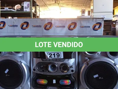 LOTE 219 - 01 APARELHO DE SOM 3X1 MARCA LG. (NO ESTADO, LEILÃO NÃO TEM GARANTIA E NEM DEVOLUÇÃO, SUJEITO A POSSÍVEIS AVARIAS VISÍVEIS/OCULTAS E/OU AUSÊNCIA DE COMPONENTES).