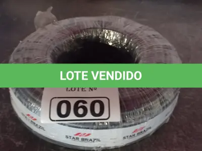 LOTE 060 - 01 ROLO DE CABO FLEXÍVEL 1X10MM NA COR PRETA.100 METROS (NOVO) (NO ESTADO, LEILÃO NÃO TEM GARANTIA E NEM DEVOLUÇÃO, SUJEITO A POSSÍVEIS AVARIAS VISÍVEIS/OCULTAS E/OU AUSÊNCIA DE COMPONENTES).