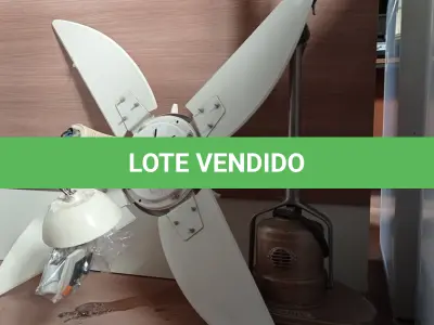 LOTE 202 - 01 ENCERADEIRA E 01 VENTILADOR DE TETO. (NO ESTADO, LEILÃO NÃO TEM GARANTIA E NEM DEVOLUÇÃO, SUJEITO A POSSÍVEIS AVARIAS VISÍVEIS/OCULTAS E/OU AUSÊNCIA DE COMPONENTES).