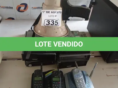 LOTE 335 - 03 APARELHOS DE TELEFONE, 05 APARELHOS DE SOM AUTOMOTIVO E 01 MEGAFONE MARCAS E MODELOS DIVERSOS COM AVARIAS. (NO ESTADO, LEILÃO NÃO TEM GARANTIA E NEM DEVOLUÇÃO, SUJEITO A POSSÍVEIS AVARIAS VISÍVEIS/OCULTAS E/OU AUSÊNCIA DE COMPONENTES).