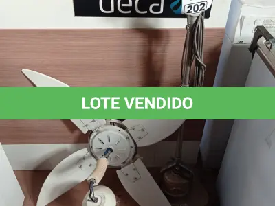 LOTE 202 - 01 ENCERADEIRA E 01 VENTILADOR DE TETO. (NO ESTADO, LEILÃO NÃO TEM GARANTIA E NEM DEVOLUÇÃO, SUJEITO A POSSÍVEIS AVARIAS VISÍVEIS/OCULTAS E/OU AUSÊNCIA DE COMPONENTES).