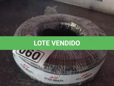 LOTE 060 - 01 ROLO DE CABO FLEXÍVEL 1X10MM NA COR PRETA.100 METROS (NOVO) (NO ESTADO, LEILÃO NÃO TEM GARANTIA E NEM DEVOLUÇÃO, SUJEITO A POSSÍVEIS AVARIAS VISÍVEIS/OCULTAS E/OU AUSÊNCIA DE COMPONENTES).