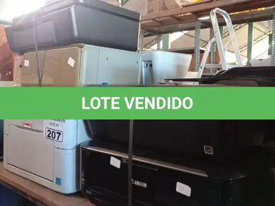 LOTE 207 - 10 IMPRESSORAS MARCAS E MODELOS DIVERSOS PARA RETIRADA DE PEÇAS. (NO ESTADO, LEILÃO NÃO TEM GARANTIA E NEM DEVOLUÇÃO, SUJEITO A POSSÍVEIS AVARIAS VISÍVEIS/OCULTAS E/OU AUSÊNCIA DE COMPONENTES).