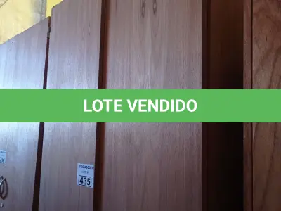 LOTE 435 - 01 ARMÁRIO EM MADEIRA COM 02 PORTAS E 03 PRATELEIRAS. (NO ESTADO, LEILÃO NÃO TEM GARANTIA E NEM DEVOLUÇÃO, SUJEITO A POSSÍVEIS AVARIAS VISÍVEIS/OCULTAS E/OU AUSÊNCIA DE COMPONENTES).