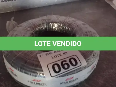 LOTE 060 - 01 ROLO DE CABO FLEXÍVEL 1X10MM NA COR PRETA.100 METROS (NOVO) (NO ESTADO, LEILÃO NÃO TEM GARANTIA E NEM DEVOLUÇÃO, SUJEITO A POSSÍVEIS AVARIAS VISÍVEIS/OCULTAS E/OU AUSÊNCIA DE COMPONENTES).