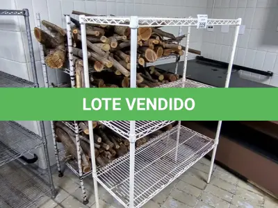 LOTE 025 - 2 ESTANTES FERRO TRELIÇADA C/ LENHA. (NO ESTADO, NÃO SABEMOS SE FUNCIONA. LEILÃO NÃO TEM GARANTIA E NEM DEVOLUÇÃO).
