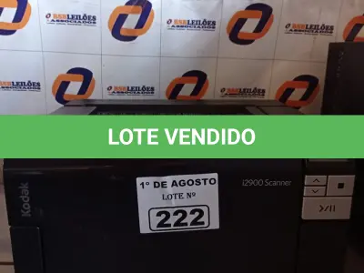 LOTE 222 - 01 SCANER KODAK I2900. (NO ESTADO, LEILÃO NÃO TEM GARANTIA E NEM DEVOLUÇÃO, SUJEITO A POSSÍVEIS AVARIAS VISÍVEIS/OCULTAS E/OU AUSÊNCIA DE COMPONENTES).