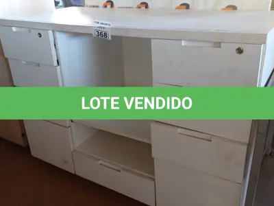 LOTE 368 - 01 BALCÃO EM MDF COM 06 GAVETAS. (NO ESTADO, LEILÃO NÃO TEM GARANTIA E NEM DEVOLUÇÃO, SUJEITO A POSSÍVEIS AVARIAS VISÍVEIS/OCULTAS E/OU AUSÊNCIA DE COMPONENTES).
