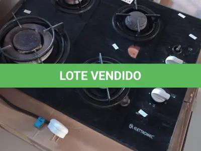 LOTE 214 - 01 FOGÃO COOKTOP A GÁS 04 BOCAS COM AVARIAS. (NO ESTADO, LEILÃO NÃO TEM GARANTIA E NEM DEVOLUÇÃO, SUJEITO A POSSÍVEIS AVARIAS VISÍVEIS/OCULTAS E/OU AUSÊNCIA DE COMPONENTES).