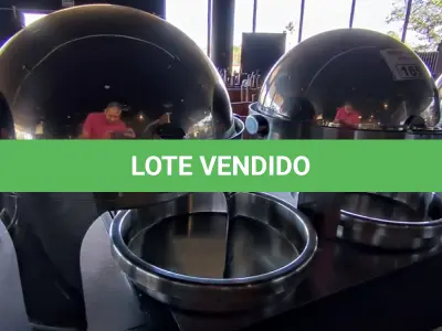 LOTE 165 - 02 RÉCHAUD REDONDO TRAMONTINA ELÉTRICO COM 2 CUBAS DE REPOSIÇÃO. (NO ESTADO, NÃO SABEMOS SE FUNCIONA. LEILÃO NÃO TEM GARANTIA E NEM DEVOLUÇÃO).
