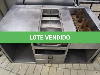 LOTE 062 - BALCÃO DE INOX C/ GAVETAS. (NO ESTADO, NÃO SABEMOS SE FUNCIONA. LEILÃO NÃO TEM GARANTIA E NEM DEVOLUÇÃO).