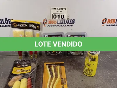 LOTE 010 - 01 DISCO C/ VÍDEA 40 DENTES 4,5”, 01 DISCO DIAMANTADO 110MM DENTE DE 7,5MM CORTE 2,0MM, 03 PINCEIS PARA PINTURA, 01 KIT ESCOVAS LONGAS MULTIUSO, 01 KIT PINTURA E 01 KIT DE BROCAS PAR ALVENARIA, MADEIRA E METAL.(NOVO) (NO ESTADO) ATENÇÃO! FAZER A VISITAÇÃO ANTES DE ARREMATAR, NÃO SABEMOS SE FUNCIONA. LEILÃO NÃO TEM GARANTIA E NEM DEVOLUÇÃO, SUJEITO A POSSÍVEIS AVARIAS VISÍVEIS/OCULTAS E/OU AUSÊNCIA DE COMPONENTES.