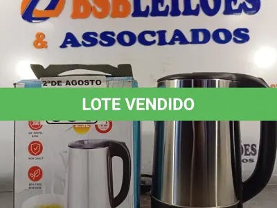 LOTE 061 - 01 CHALEIRA ELÉTRICA DE 2.3L. (NOVO) (NO ESTADO) ATENÇÃO! FAZER A VISITAÇÃO ANTES DE ARREMATAR, NÃO SABEMOS SE FUNCIONA. LEILÃO NÃO TEM GARANTIA E NEM DEVOLUÇÃO, SUJEITO A POSSÍVEIS AVARIAS VISÍVEIS/OCULTAS E/OU AUSÊNCIA DE COMPONENTES.