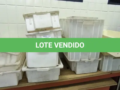 LOTE 042 - CAIXAS PLÁSTICAS DE TRANSPORTE DIVERSOS TAMANHOS. (NO ESTADO, NÃO SABEMOS SE FUNCIONA. LEILÃO NÃO TEM GARANTIA E NEM DEVOLUÇÃO).
