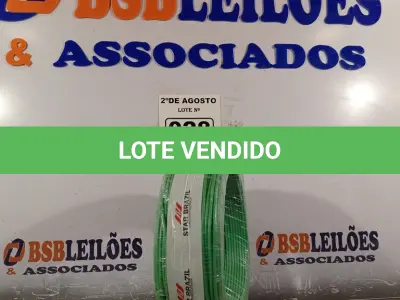 LOTE 028 - 01 CABO FLEXÍVEL DE FIO DE100M 1X2,50MM² NA COR VERDE. (NOVO) (NO ESTADO) ATENÇÃO! FAZER A VISITAÇÃO ANTES DE ARREMATAR, NÃO SABEMOS SE FUNCIONA. LEILÃO NÃO TEM GARANTIA E NEM DEVOLUÇÃO, SUJEITO A POSSÍVEIS AVARIAS VISÍVEIS/OCULTAS E/OU AUSÊNCIA DE COMPONENTES.