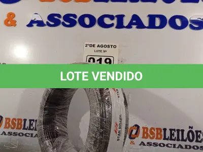 LOTE 019 - 01 CABO FLEXÍVEL DE 100M DE 1X4,0MM² PRETO. (NOVO) (NO ESTADO) ATENÇÃO! FAZER A VISITAÇÃO ANTES DE ARREMATAR, NÃO SABEMOS SE FUNCIONA. LEILÃO NÃO TEM GARANTIA E NEM DEVOLUÇÃO, SUJEITO A POSSÍVEIS AVARIAS VISÍVEIS/OCULTAS E/OU AUSÊNCIA DE COMPONENTES.