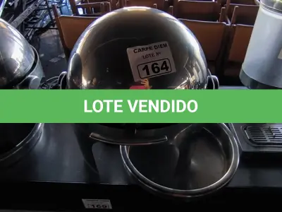 LOTE 164 - 01 RÉCHAUD REDONDO TRAMONTINA ELÉTRICO COM 2 CUBAS DE REPOSIÇÃO. (NO ESTADO, NÃO SABEMOS SE FUNCIONA. LEILÃO NÃO TEM GARANTIA E NEM DEVOLUÇÃO).