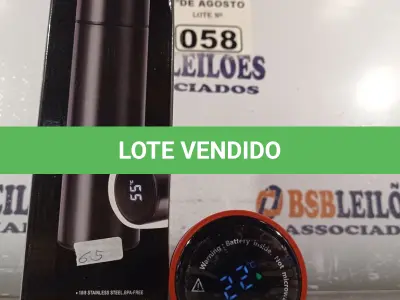 LOTE 058 - 01 GARRAFA TÉRMICA DIGITAL. (NOVO) (NO ESTADO) ATENÇÃO! FAZER A VISITAÇÃO ANTES DE ARREMATAR, NÃO SABEMOS SE FUNCIONA. LEILÃO NÃO TEM GARANTIA E NEM DEVOLUÇÃO, SUJEITO A POSSÍVEIS AVARIAS VISÍVEIS/OCULTAS E/OU AUSÊNCIA DE COMPONENTES.