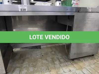 LOTE 039 - BALCÃO DE CHOPE EM INOX. (NO ESTADO, NÃO SABEMOS SE FUNCIONA. LEILÃO NÃO TEM GARANTIA E NEM DEVOLUÇÃO).
