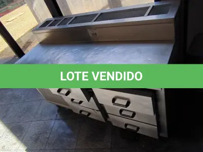 LOTE 108 - BALCÃO REFRIGERADO C/ 6 GAVETAS E CONDIMENTADORA. (NO ESTADO, NÃO SABEMOS SE FUNCIONA. LEILÃO NÃO TEM GARANTIA E NEM DEVOLUÇÃO).