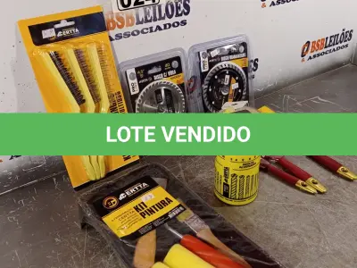 LOTE 024 - 01 DISCO C/ VÍDEA 40 DENTES 4,5”, 01 DISCO DIAMANTADO 110MM DENTE DE 7,5MM CORTE 2,0MM, 03 PINCEIS PARA PINTURA, 01 KIT ESCOVAS LONGAS MULTIUSO, 01 KIT PINTURA E 01 KIT DE BROCAS PAR ALVENARIA, MADEIRA E METAL. (NOVO) (NO ESTADO) ATENÇÃO! FAZER A VISITAÇÃO ANTES DE ARREMATAR, NÃO SABEMOS SE FUNCIONA. LEILÃO NÃO TEM GARANTIA E NEM DEVOLUÇÃO, SUJEITO A POSSÍVEIS AVARIAS VISÍVEIS/OCULTAS E/OU AUSÊNCIA DE COMPONENTES.